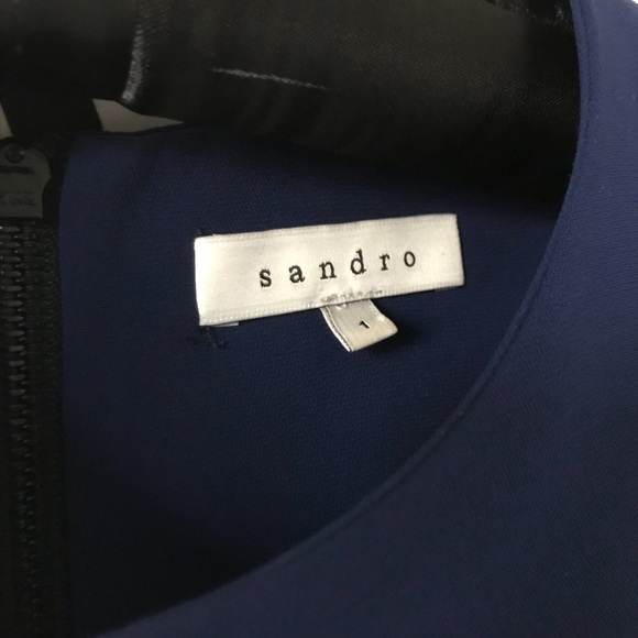 Electric Blue Dress with Leather Shoulder Detail - Picture 6 of 7